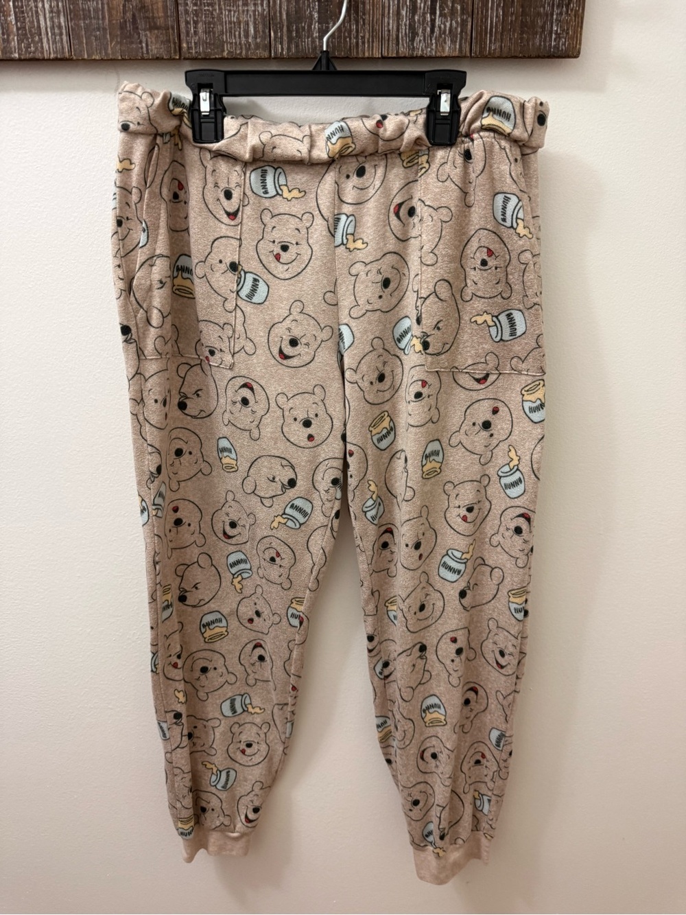 Disney Pooh Bear Print Cozy Lounge Pants in Beige